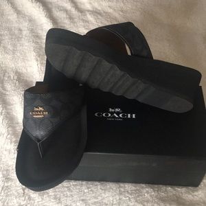 COACH WEDGE SLIPPERS